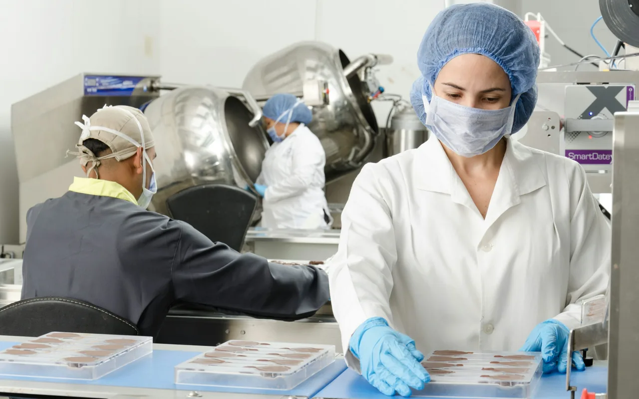 Food production equipment being monitored in an operating facility